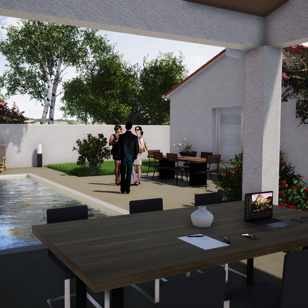 Aménagement jardin avec piscine