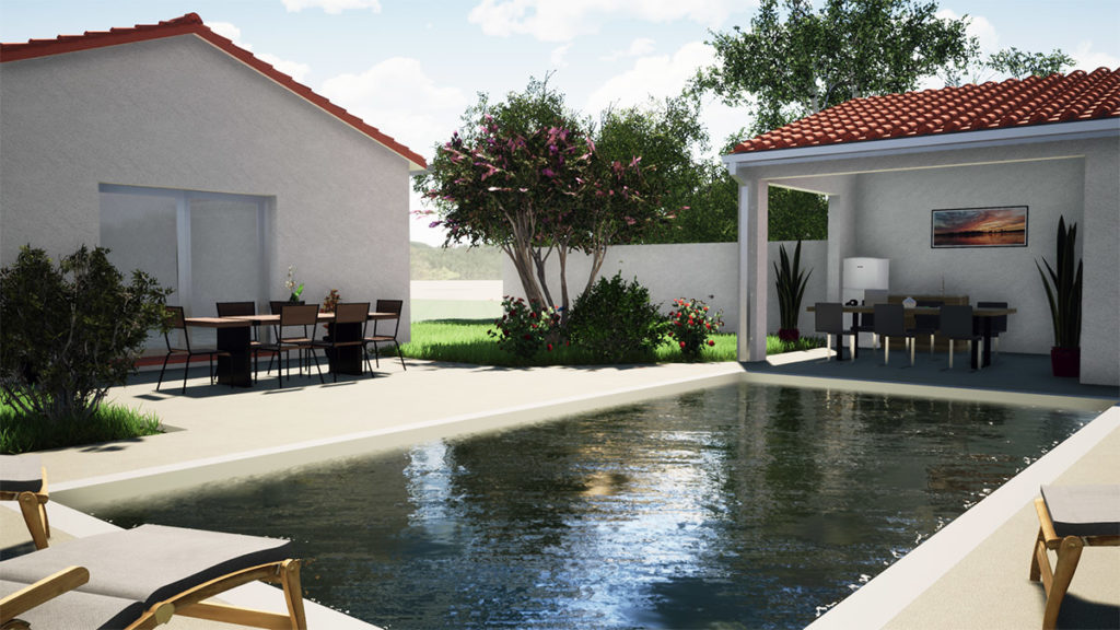 Aménagement jardin avec piscine